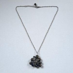 Flower Glass Pendant with Oil Effect